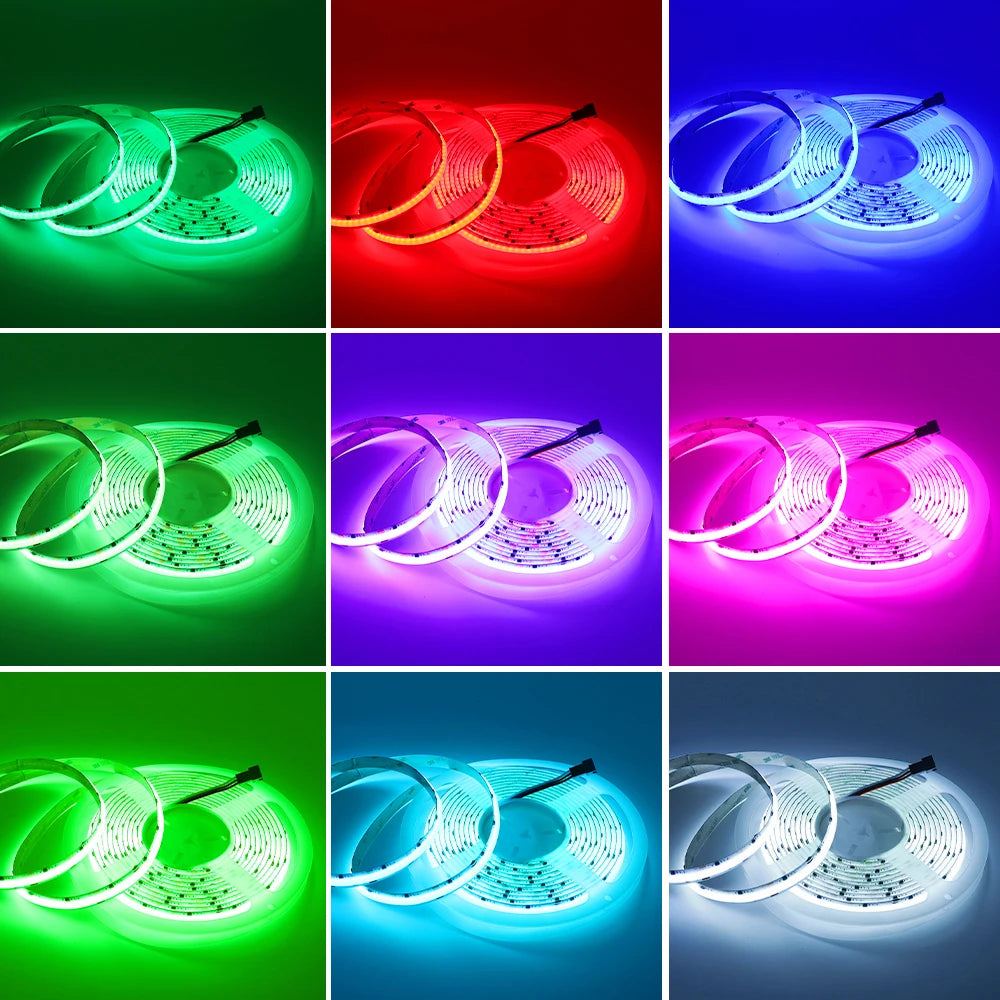 1-10M Addressable COB LED Strip Light 12V 24V WS2811 Full Dream Color Tape RGBIC LED Ribbon Pixel SPI Strip Colorful Room Decor