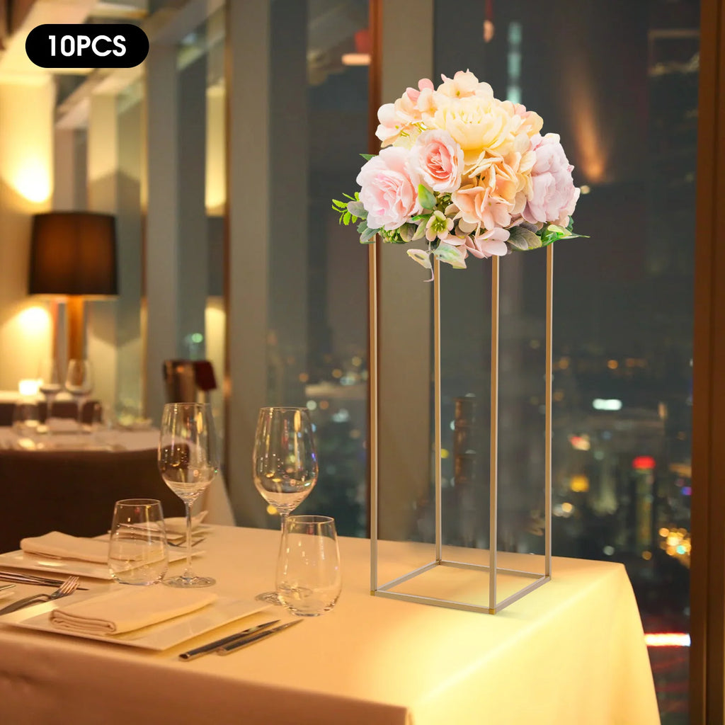 10PCS Metal Flower Stand Geometric Flower Vase Stand Road Lead Rack for Table Centerpieces Party Elegant Floral Arrangement