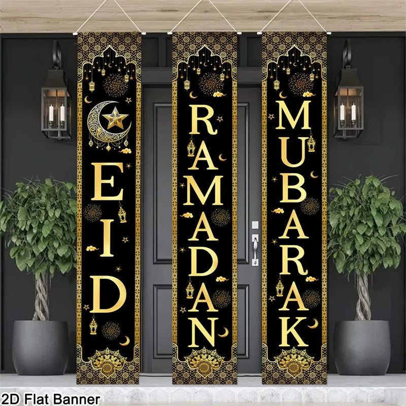 Eid Mubarak Door Banner Ramadan Decoration 2026 for Home Mubarak Ramadan Kareem Islamic Muslim Party Decor Eid Al Adha Gifts