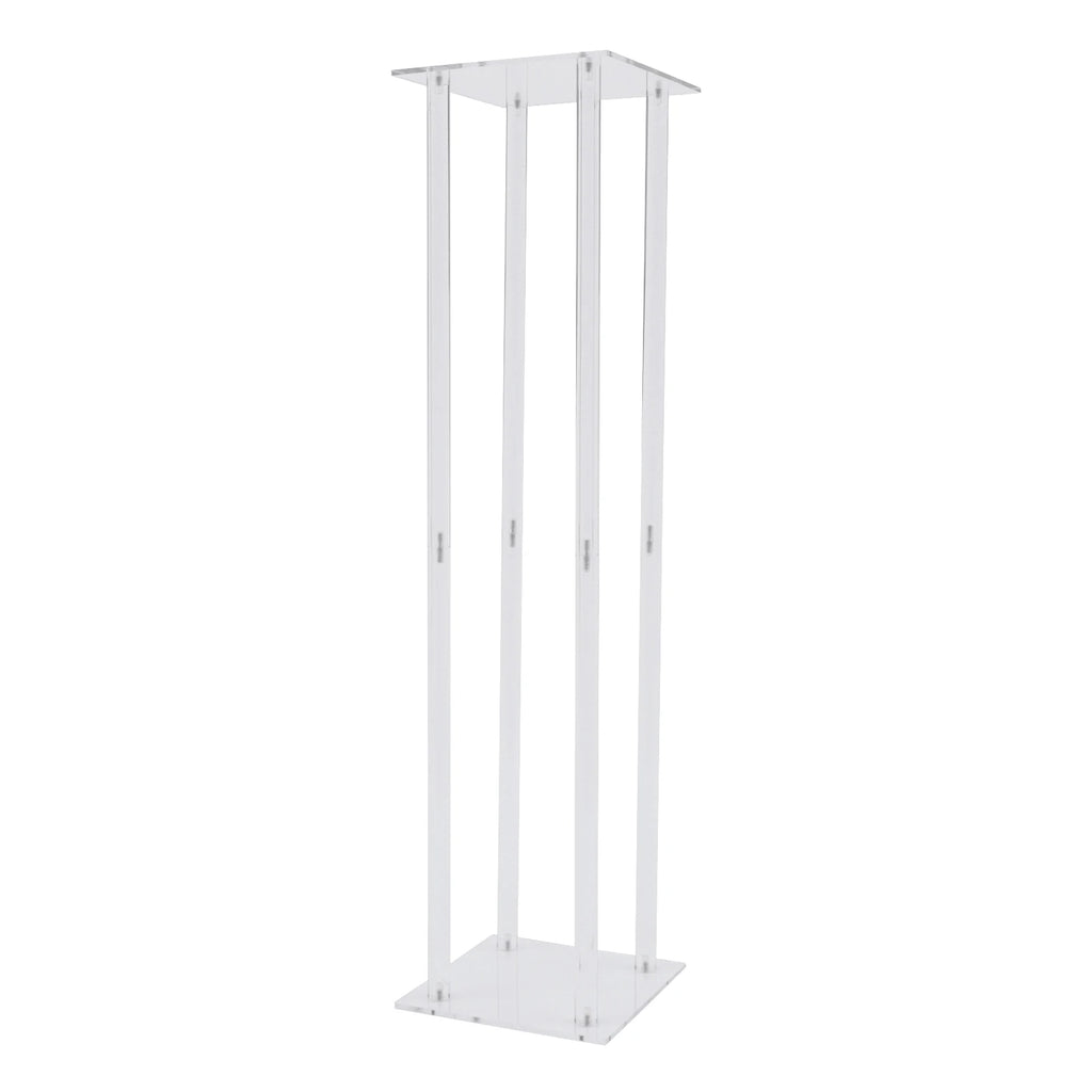 10x Rectangle Acrylic Vases Wedding Centerpiece Flower Stand Pedestal Clear Column For Birthday Party Home Decor 31.5 Inch