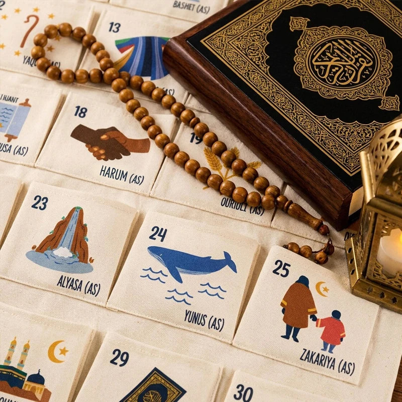Personalised Prophet’s Theme Ramadan Countdown Calendar Eid Al-Fitr Gift Muslim Islamic Eid Mubarak Home Wall Hanging Decoration