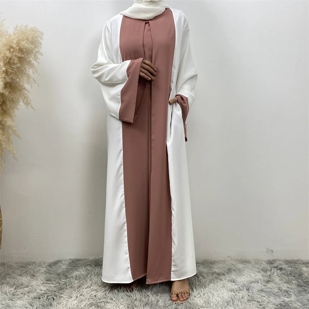 Ramadan Eid Luxury Splicing Two-Piece Style Abaya for Women – Dubai Kaftan Modest Islamic Dress Marocain Femme