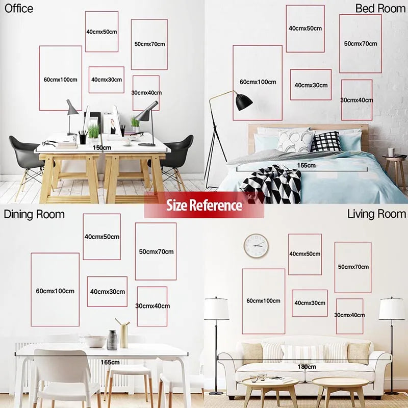 Modern Nordic Black and White Abstract Line Art Canvas Painting Wall Art Poster Living Room Picture Home Decoration Frameless