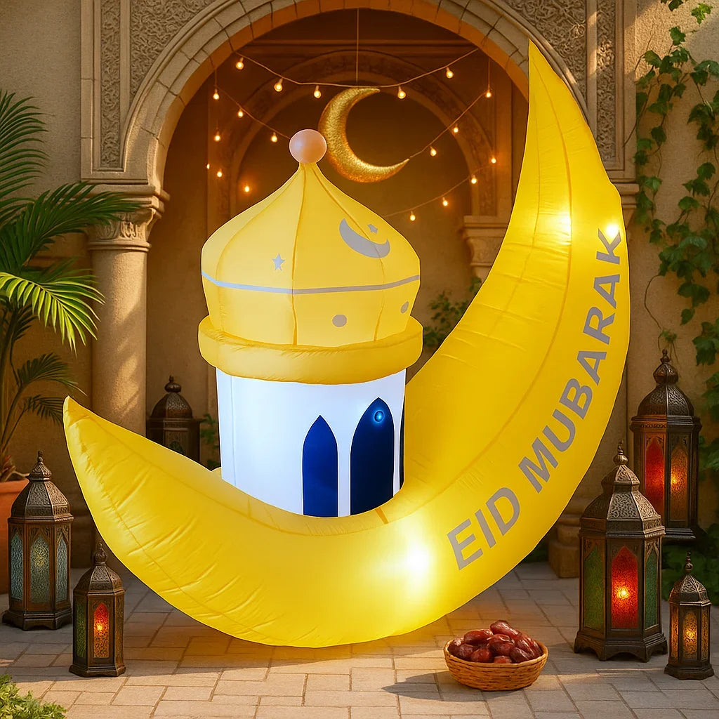Muslim Islamic Ramadan Inflatable toys LED Decor Airblown Outdoor Yard Garden Eid Mubarak Fasting Celebrate Holiday Ornament