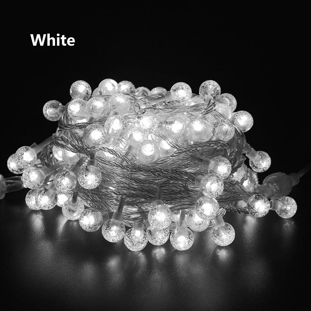 1.5M 3M 6M LED Crystal Ball Garland String Lights Flash Indoor Holiday Lamp 10/20/40 LED Fairy Lights Battery/USB Operated