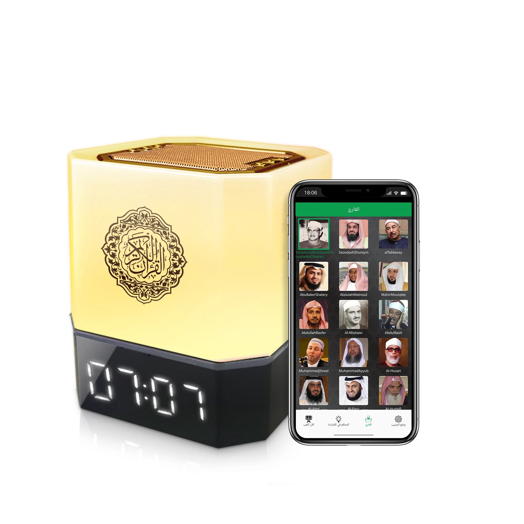 Quran Azan Clock Koran Islamic Muslim Bright Night Light Lamp Holy Bluetooth Speaker Wireless Portable Arab Ramadan Caixa De Som