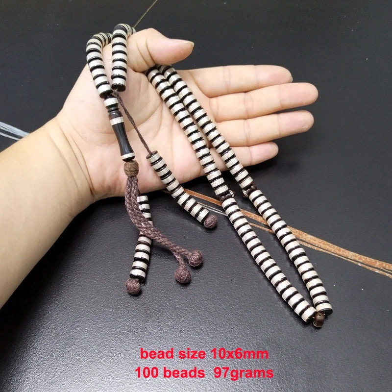 Tasbih 100beads kuka inlay Silver Handmade Collectible luxurious misbaha Bracelet muslim Ramadan eid gift