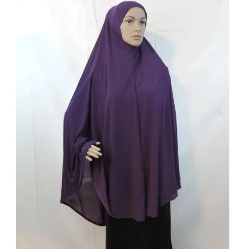 Women's Elegant Khimar Modest Muslim Islamic Ramadan Soft Lightweight Jersey Hijab Long Scarf Amira Prayer Abaya Jilbab