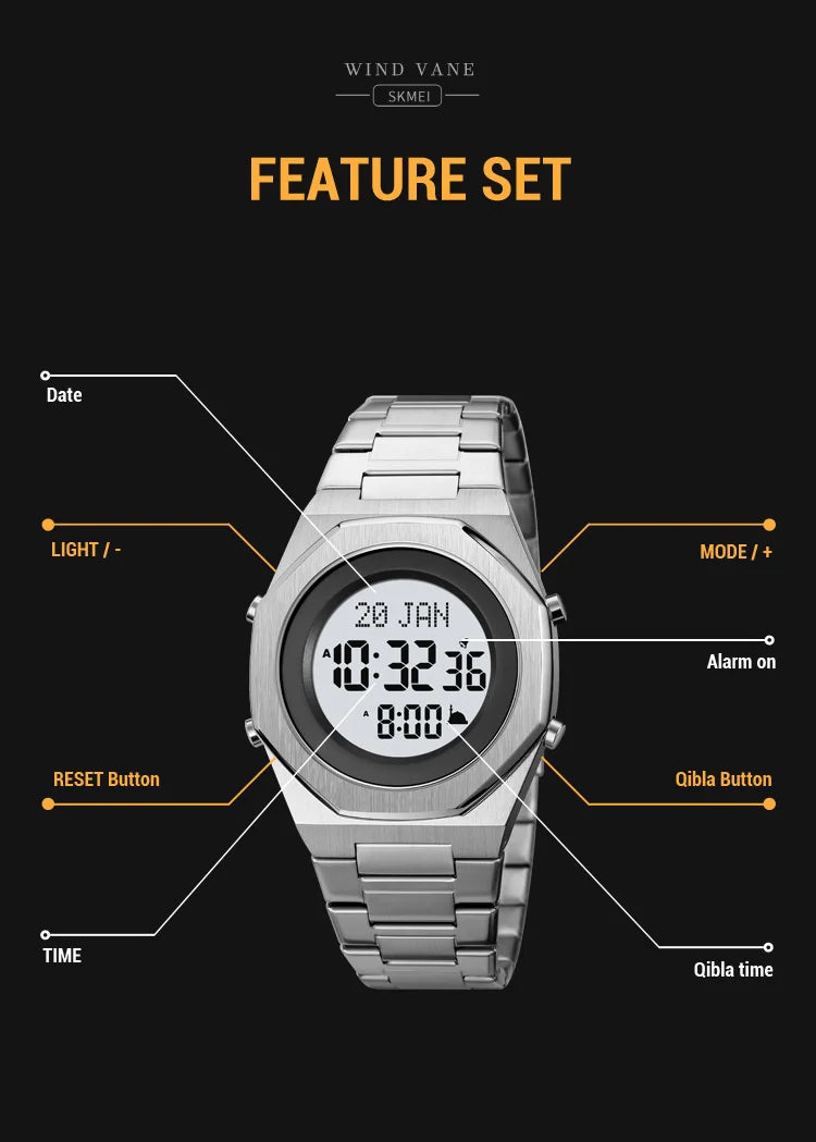 Muslim Qibla Direction Instruct Watch Men Women Prayer Multifunctional Worship Watches Luxury Male Original Wristwatch