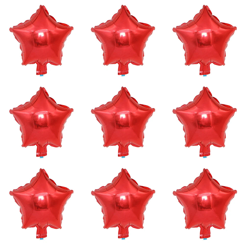 18inch Gold Star Foil Balloons Black Red Silver Five Star Balloon Set Birthday Party Decor Baby Shower Gender Reveal Decoration