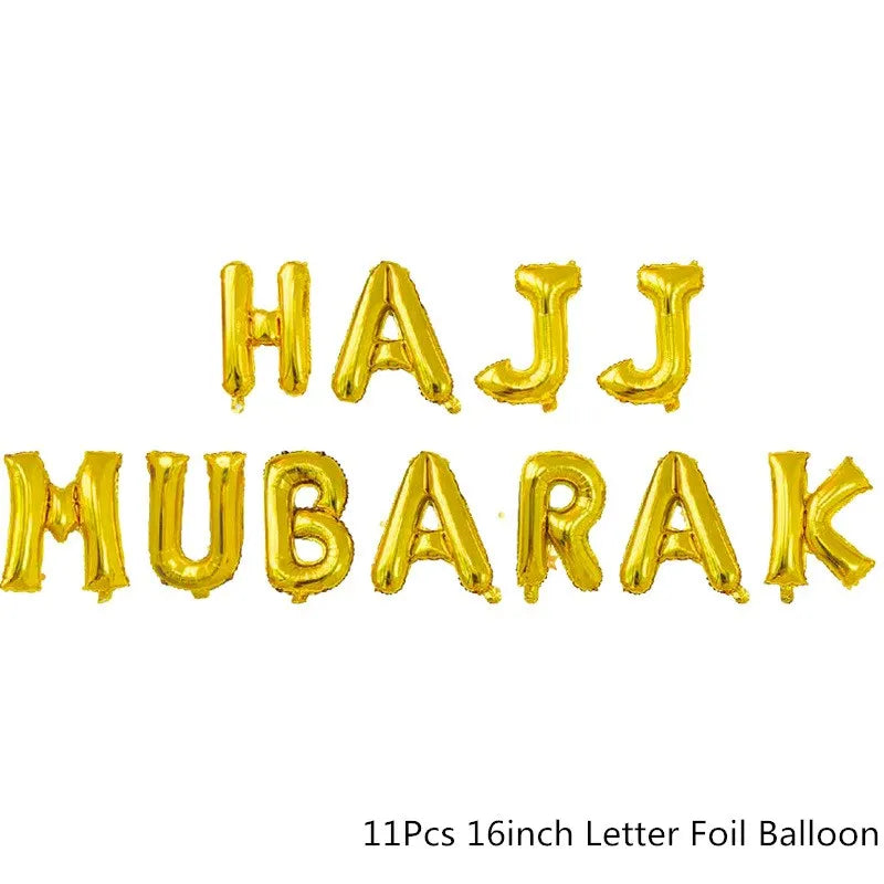 10Pcs Eid Umrah Mubarak Latex Balloon Ramadan Kareem Festival Muslim Islamic Ramadan Party Eid Al-Firt Home Decoration Supplies