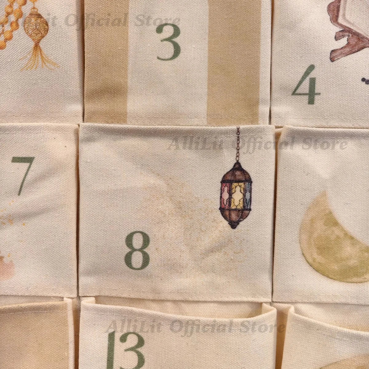 Ramadan Advent Calendar for Muslim Islamic Kid Kareem Wall Hanging Home Decoration 30 Day Countdown Calendar Eid Ornament