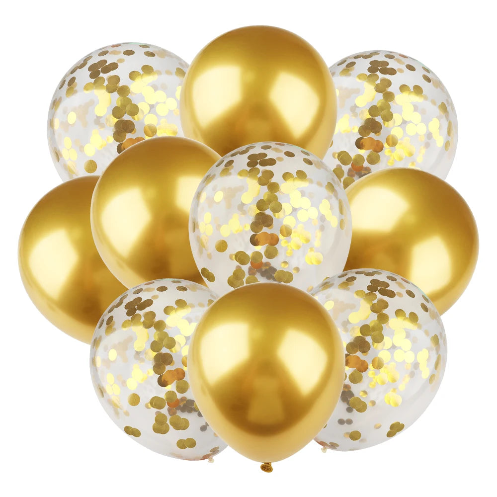 Heart Star Balloon Metallic Balloons 14pcs Gold Red Blue Pink Confetti Baloon Set For Happy Birthday Baby Shower Wedding Globos
