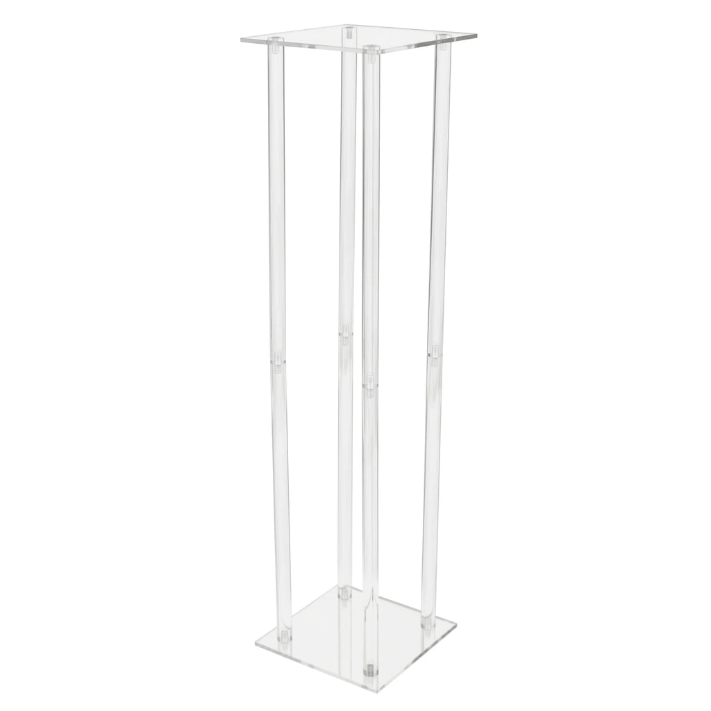 10x Rectangle Acrylic Vases Wedding Centerpiece Flower Stand Pedestal Clear Column For Birthday Party Home Decor 31.5 Inch