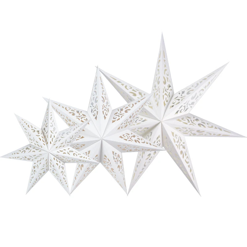 Hollow Star Hanging Pendant Light Eid Mubarak Ramadan Kareem Decoration 2024 paper Lantern Islamic Muslim Party Supplies wedding