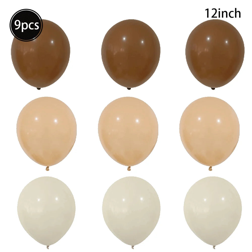 Caramel/Chocolate/Cream Number Balloon Star Heart Foil Helium Ball Kids Adult Girl Birthday Wedding Anniversary Party Decoration