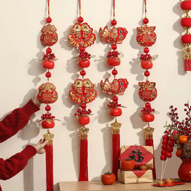 Chinese New Year 2025 Decorations Chinese Spring Festival Hanging Pendant Door Wall Ornament Traditional Chinese Room Decoration