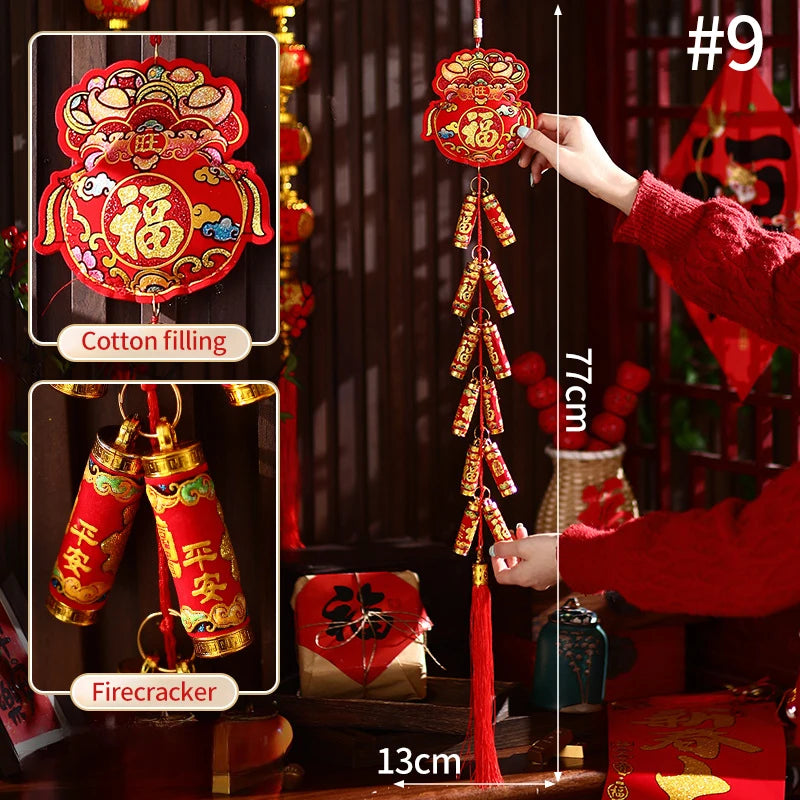Chinese New Year 2025 Decorations Chinese Spring Festival Hanging Pendant Door Wall Ornament Traditional Chinese Room Decoration