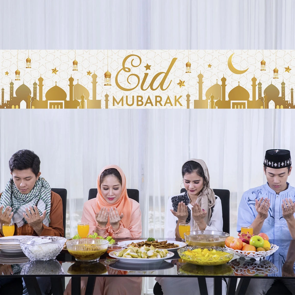Eid Mubarak Outdoor Banner Flag Ramadan Decoration For Home Islamic Muslim Party Decor EID Gifts Abaya AL Adha Ramadan Kareem