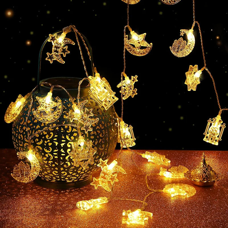 LED Moon & Star String Lights – Eid Ramadan Home Decoration