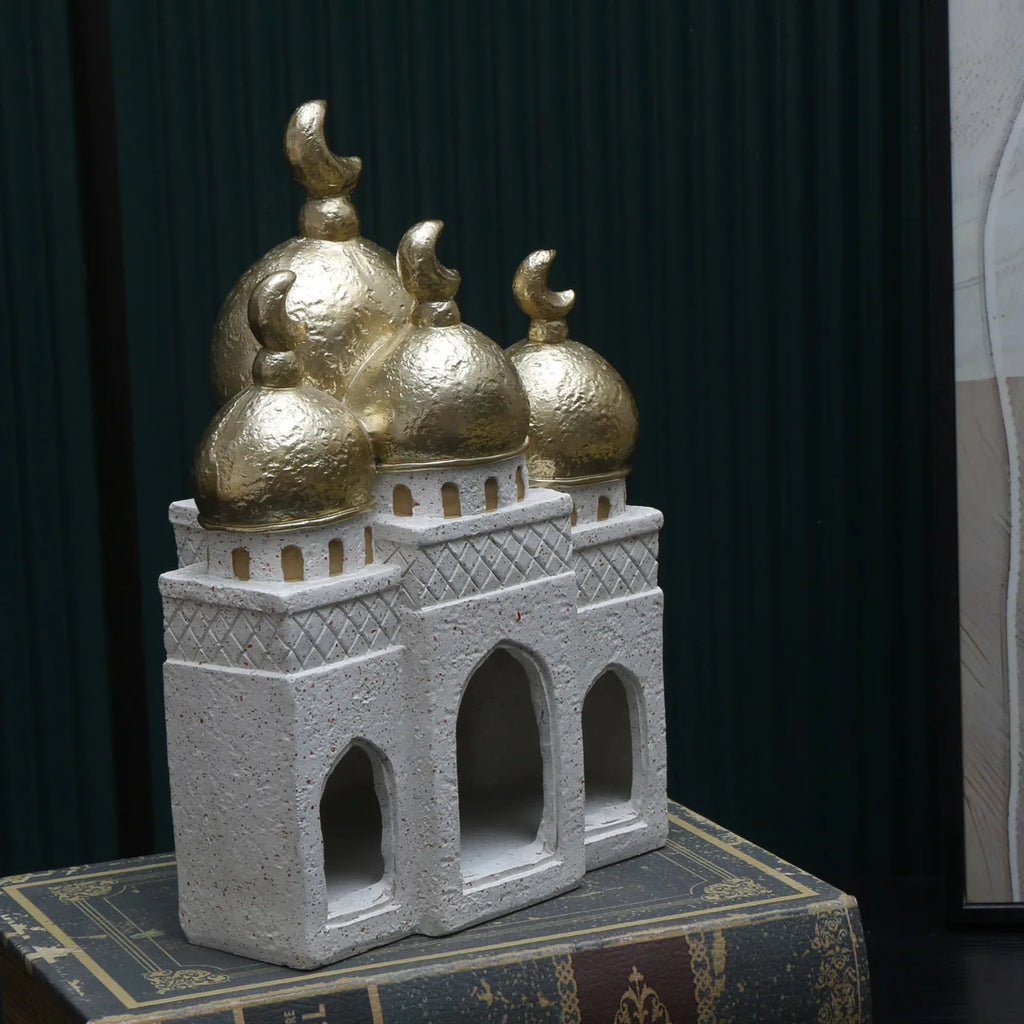1 PC Candlestick Muslim Kaaba Dome Mosque Islamic Desktop Ornament Table Car Decor Crafts Gifts