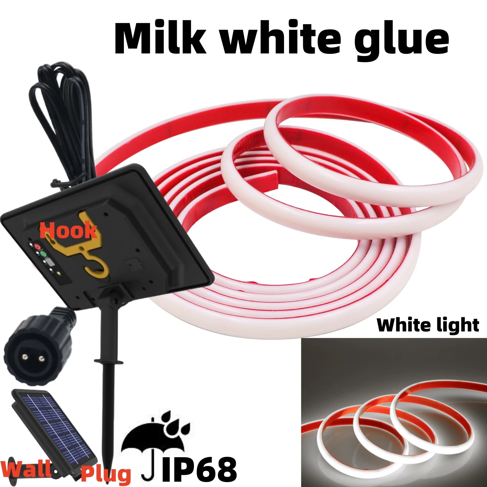 DC 24V COB Solar Neon Light Strips 320LEDs 480LEDs High Density Linear Lighting IP67 IP68 Waterproof Outdoor Warm Natural White