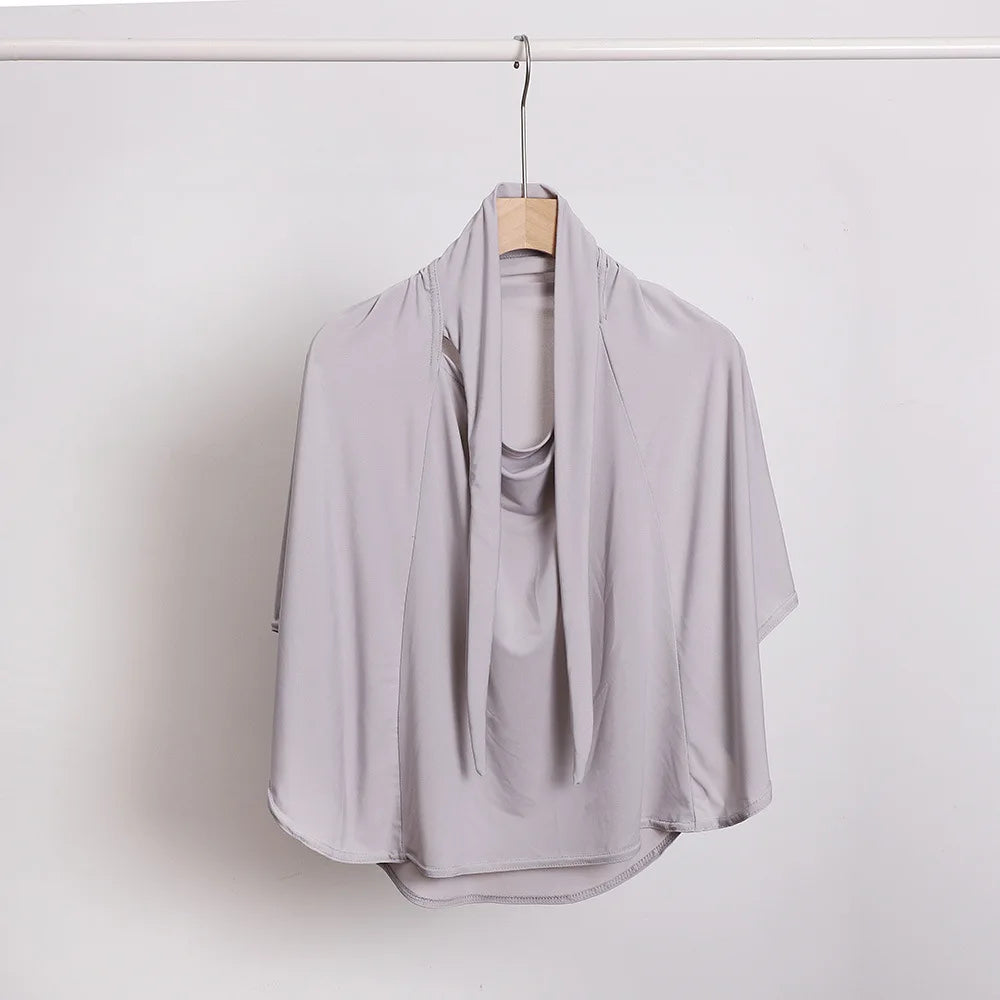 Ramadan Spring Summer Breathable Ironless Hijabs Long Instant Hijab Woman Ready To Wear With Face Masks Ready to Wear Hijabs