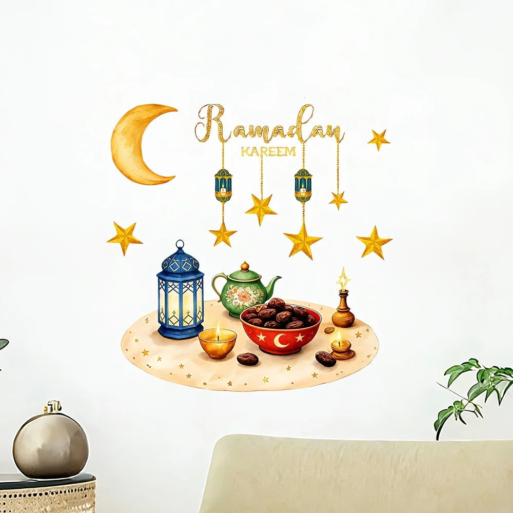 Eid Window Stickers Ramadan Decoration Eid Mubarak Decor for Home 2026 Ramadan Kareem Islam Muslim Party Supplies Eid Al-fitr