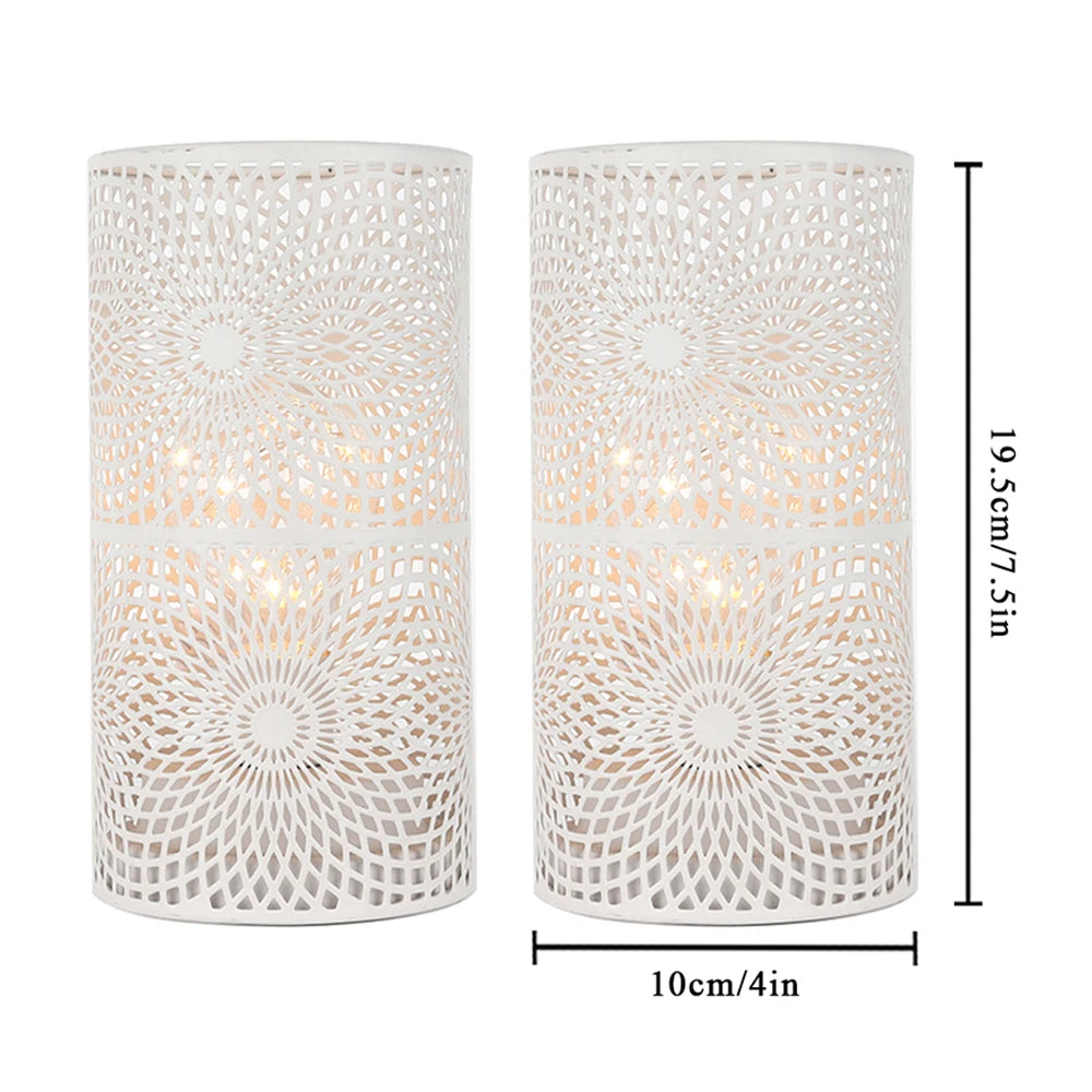 2Pcs/set  Battery Powered Table Lamp Modern Nordic Cylinder Lamp for Warm Light with LED Edison Style Bulb Wedding Home Decor