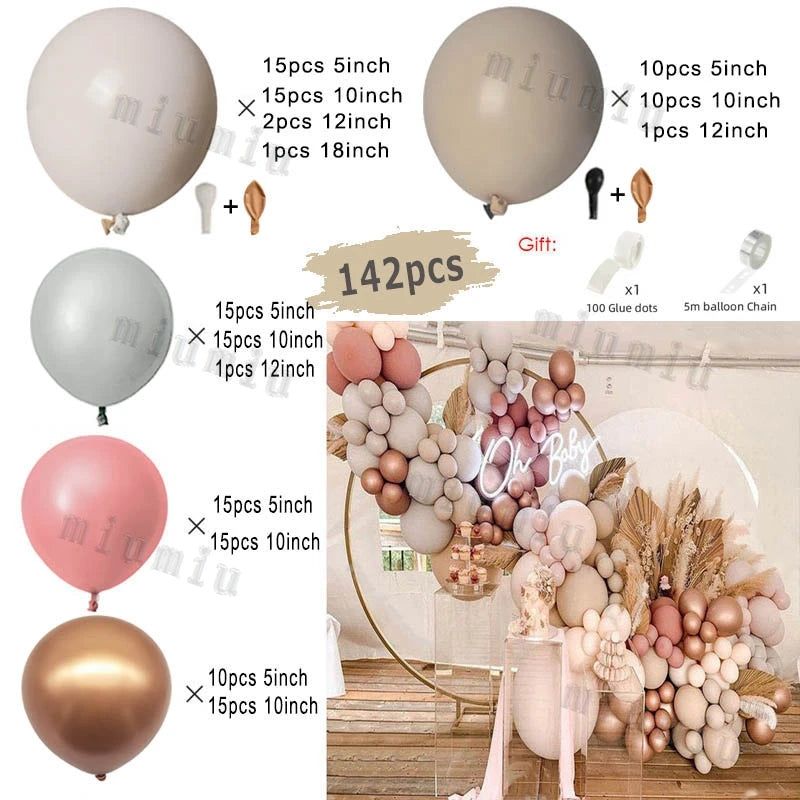 Macaron Pink Balloon Garland Arch Kit Wedding Birthday Party Decor Kids Rose Gold Latex Balloons Baby Shower Decorations Chain