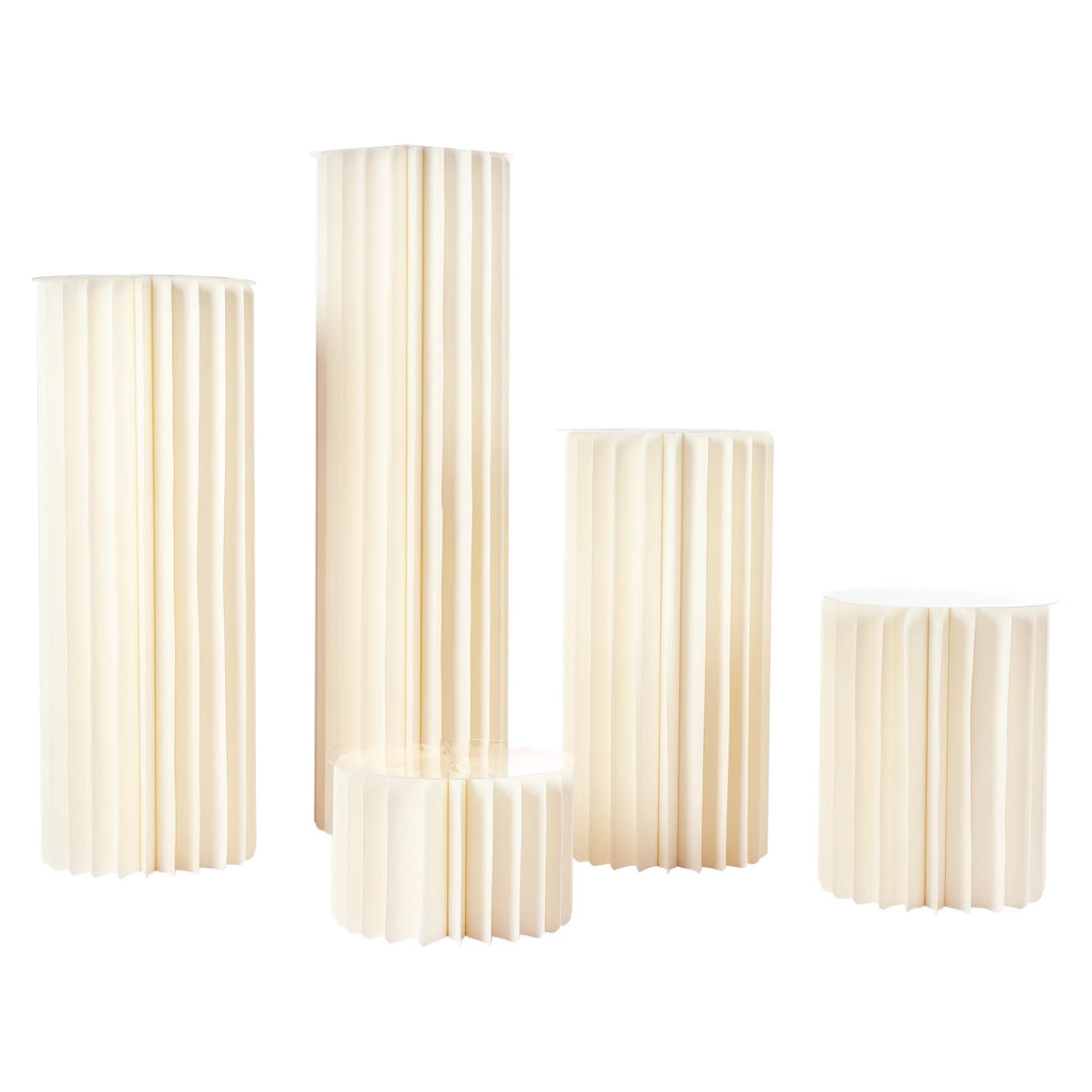 5Pcs Foldable Cardboard Flower Stands Wedding Centerpieces Display Dessert Table Column for Party Garden Decor 20+40+60+80+100cm