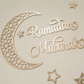 Custom Eid Decoration Ramadan Moon Ramadan Mubarak Sign Eid Moon Ramadan Wall Decoration Islamic Wooden Sign Set