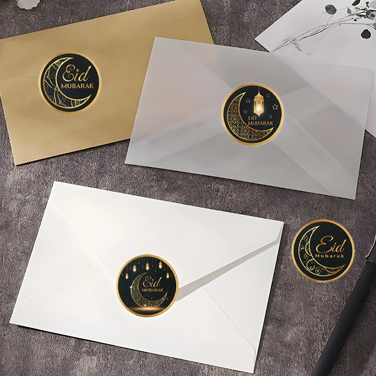 EID Mubarak Stickers Ramadan Decoration 2025 For Favor Gifts Label Ramadan Kareem Islamic Muslim Party Eid Al Adha Gifts