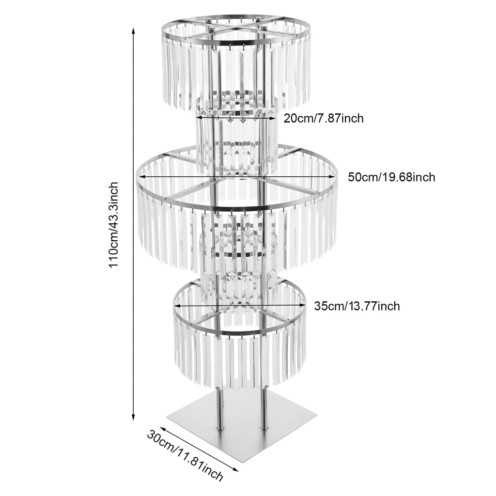 2PCS 5-tier Crystal Flower Stand Wedding Centerpieces Crystal Vases Premium Display Shelf for Party Table Decor Gold/Silver