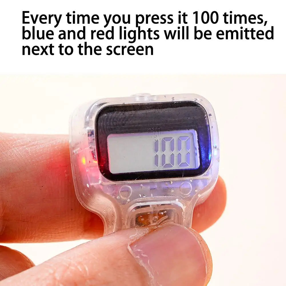 Finger Counter W/ Islamic Tasbih Digital LED Electronic Handheld Tally Counter, Finger Counter Resettable Clicker, Battery Included