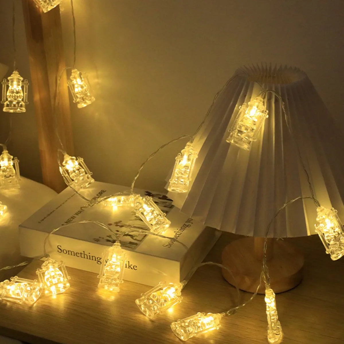 1pc Ramadan String Lights LED Small Lantern Transparent Oil Kareem Palace Lamp Battery Powered For Home Garden Party Wall Decor