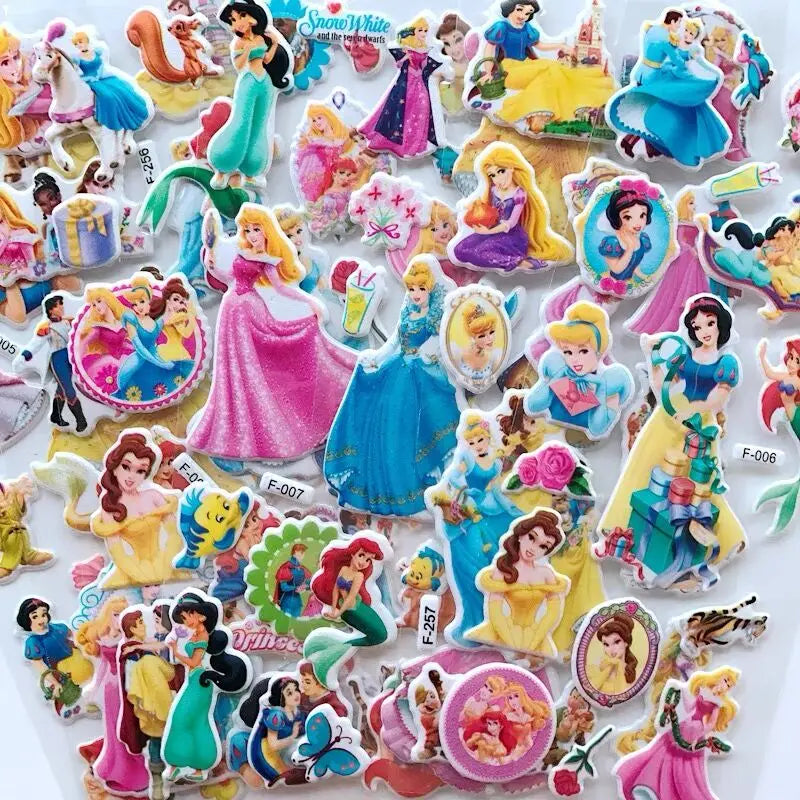 6/12PCS Princess Snow White Stickers For Kids Funny Toys Cartoon Cute Anime cute Stickers