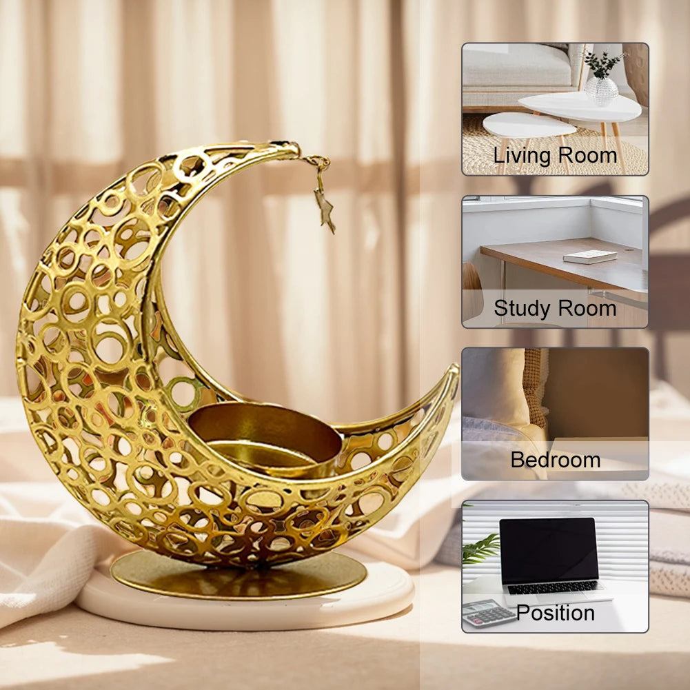 Eid Mubarak Candle Holder Ramadan Tea Light Holder Home Islamic Muslim Party Decor Ramadan Candle Stand Eid Mubarak Table Decor