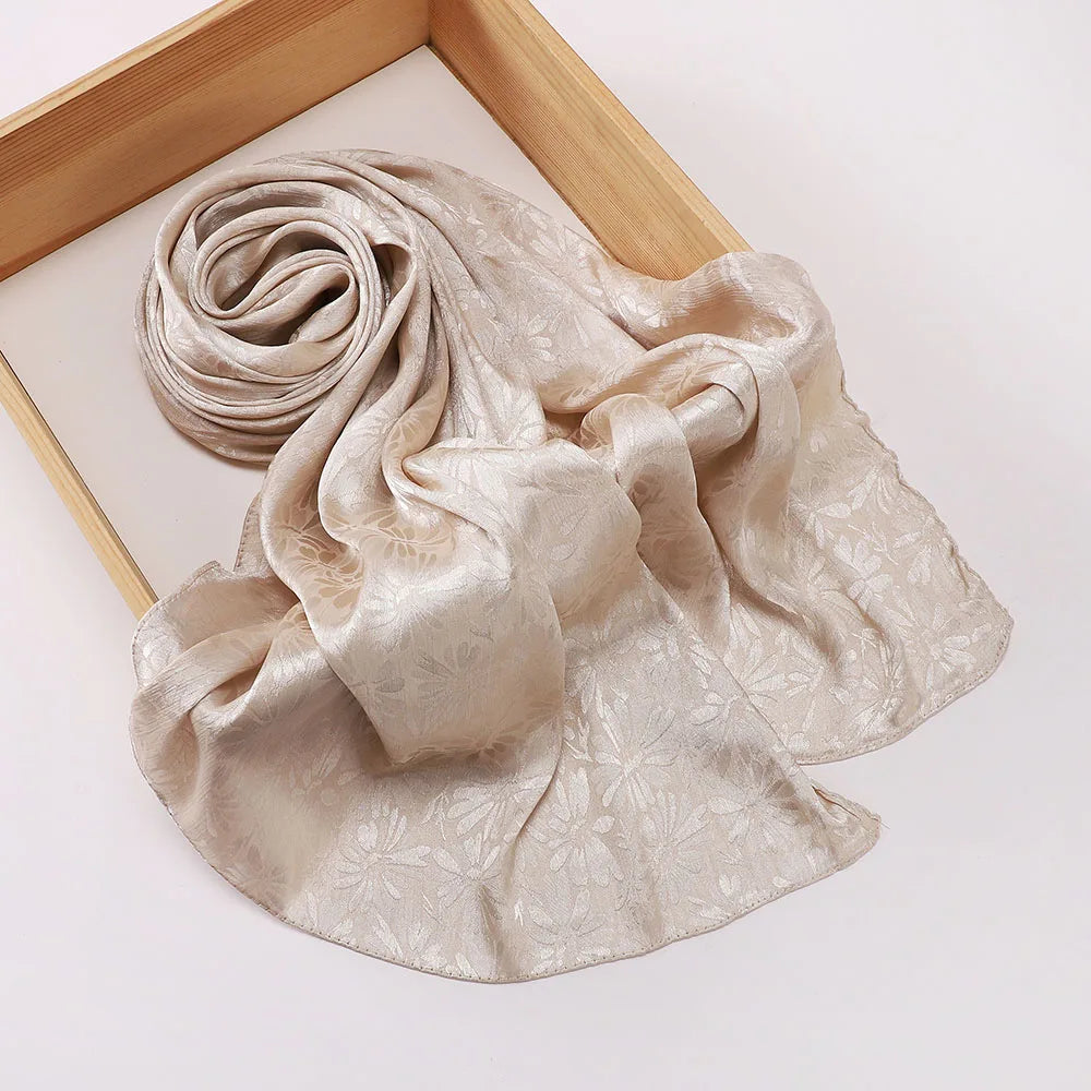 Premium Glimmer Satin Silk Crepe Crinkle Shawl Glitter Breathable Light Weight Muslim Women Scarf Hijab Long Shawl