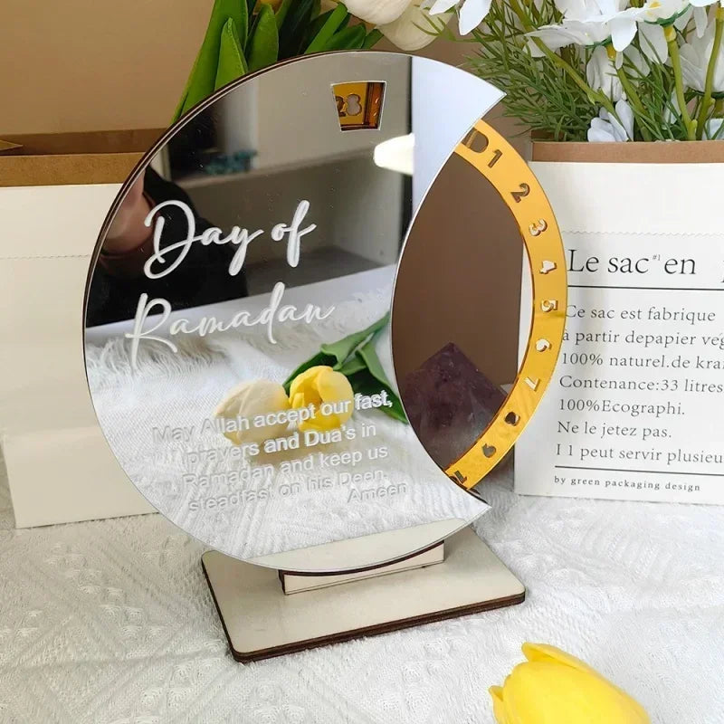 2026 Rotating Acrylic Ramadan Countdown Calendar – Eid Mubarak Decor