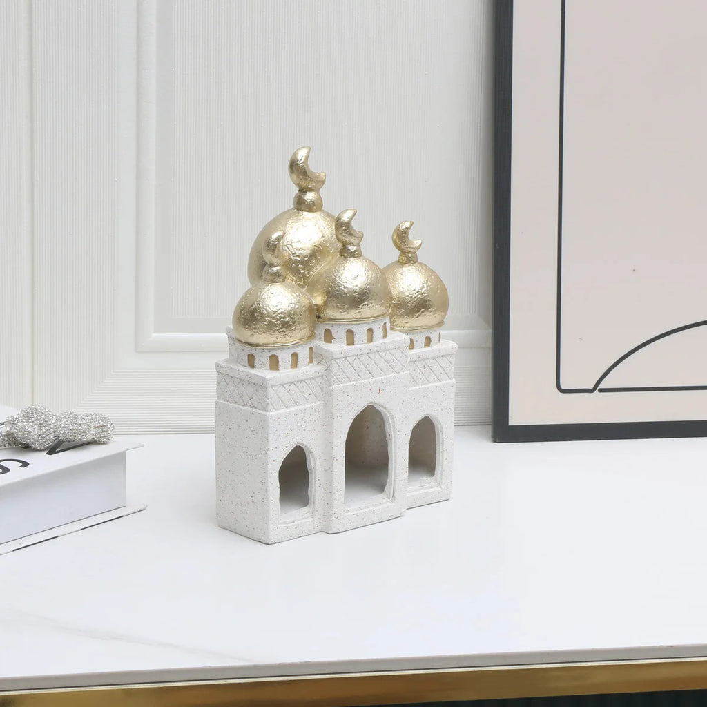 1 PC Candlestick Muslim Kaaba Dome Mosque Islamic Desktop Ornament Table Car Decor Crafts Gifts