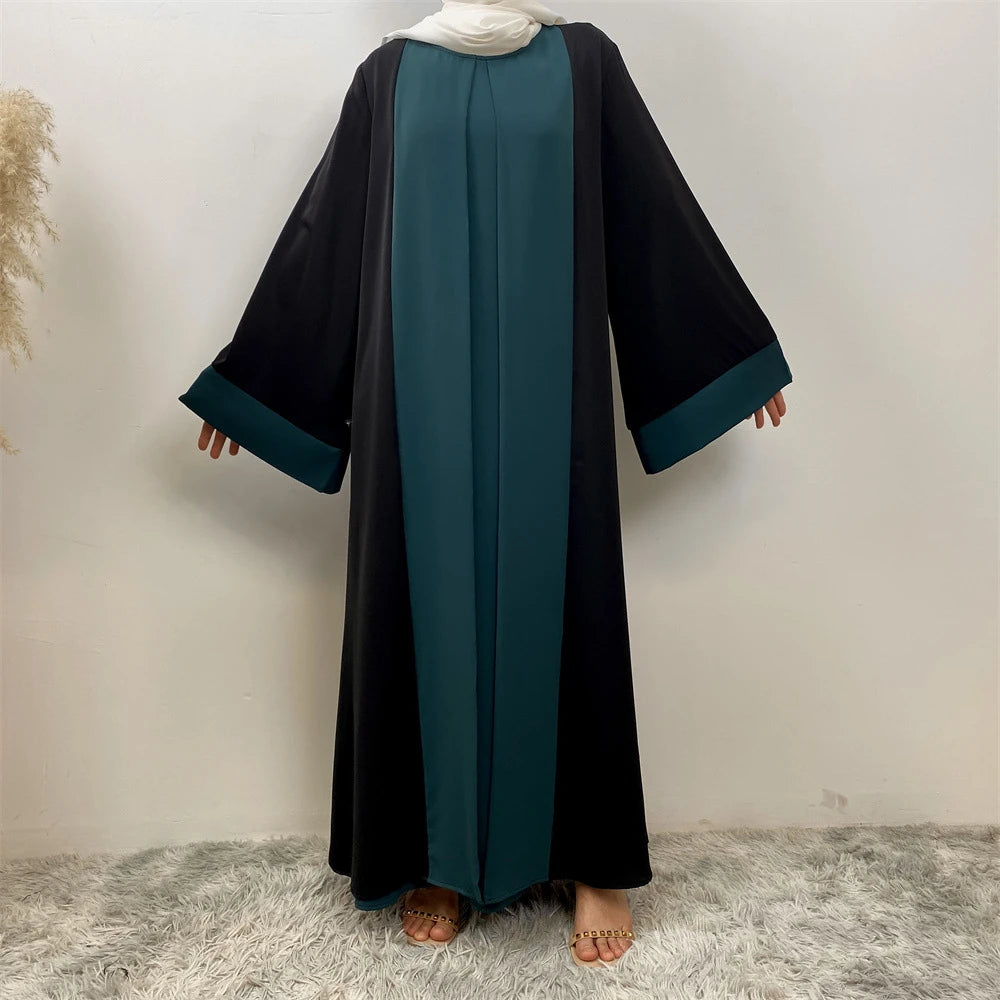 Ramadan Eid Luxury Splicing Two-Piece Style Abaya for Women – Dubai Kaftan Modest Islamic Dress Marocain Femme