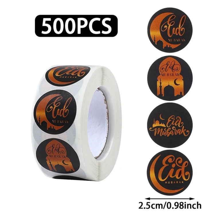 EID Mubarak Stickers Ramadan Decoration 2025 For Favor Gifts Label Ramadan Kareem Islamic Muslim Party Eid Al Adha Gifts