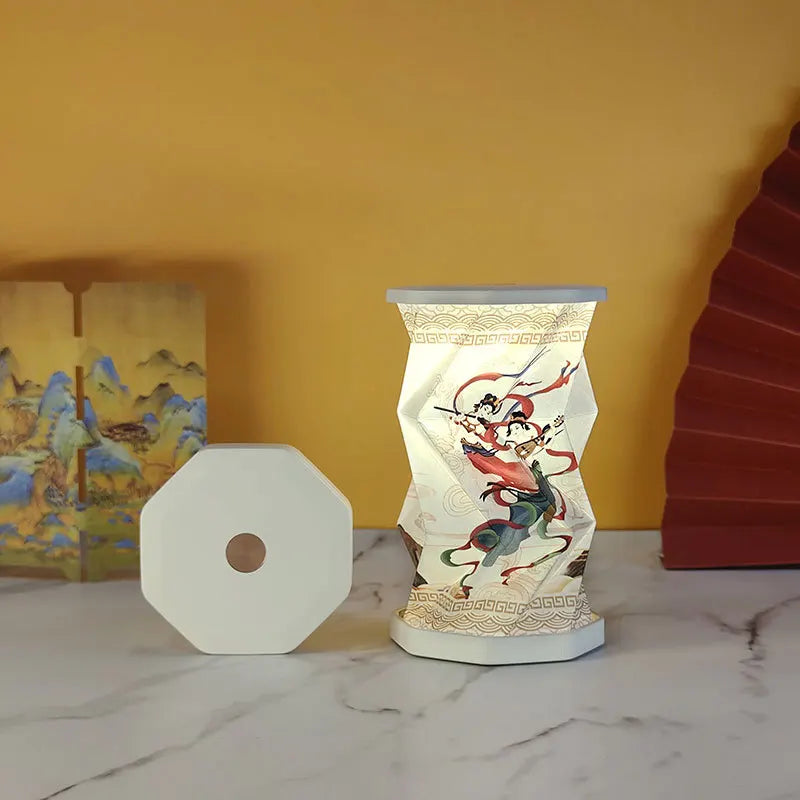 Mini Paper Lantern Night Light USB Charging Portable Foldable Book Lamp Bedroom Bedside Decor nightlight LED Table Light Gifts