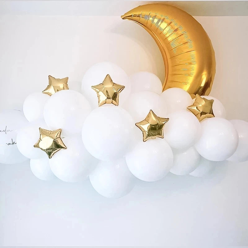 60Pcs Moon Star Balloon Set for Muslim EID Mubarak Festival Home DIY Decoration Ramadan Kareem Kids Birthday Party Ballon Globos