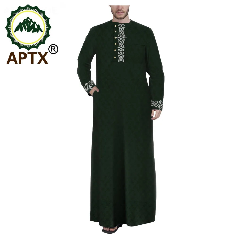 Muslim Jubba for Men Quality Thobe Tailor Made Single Breasted Loose Casual Style Long Robe for Event Wedding