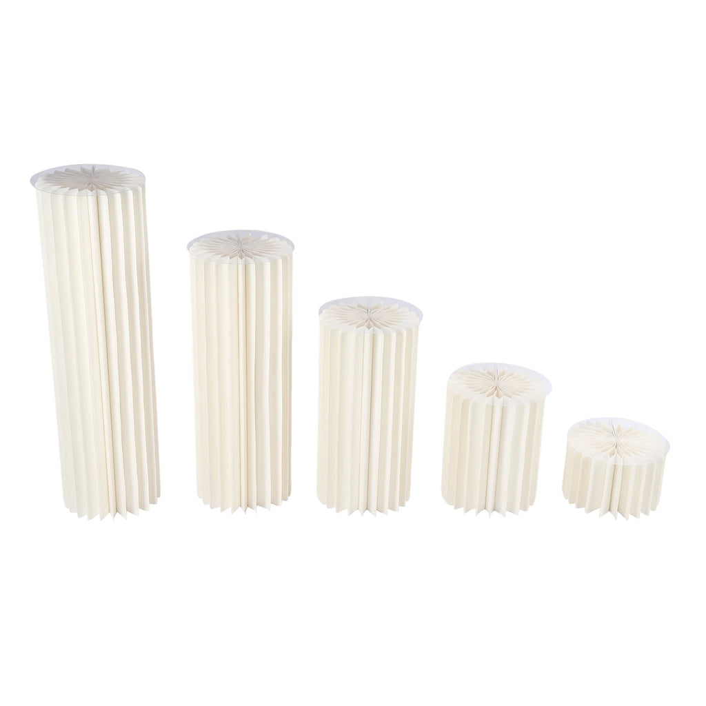 5 PCS Foldable Cylinder Pedestal Stand, Wedding Centerpieces Vase Dessert Table Party Decor, Roman Pillar for Wedding Birthday