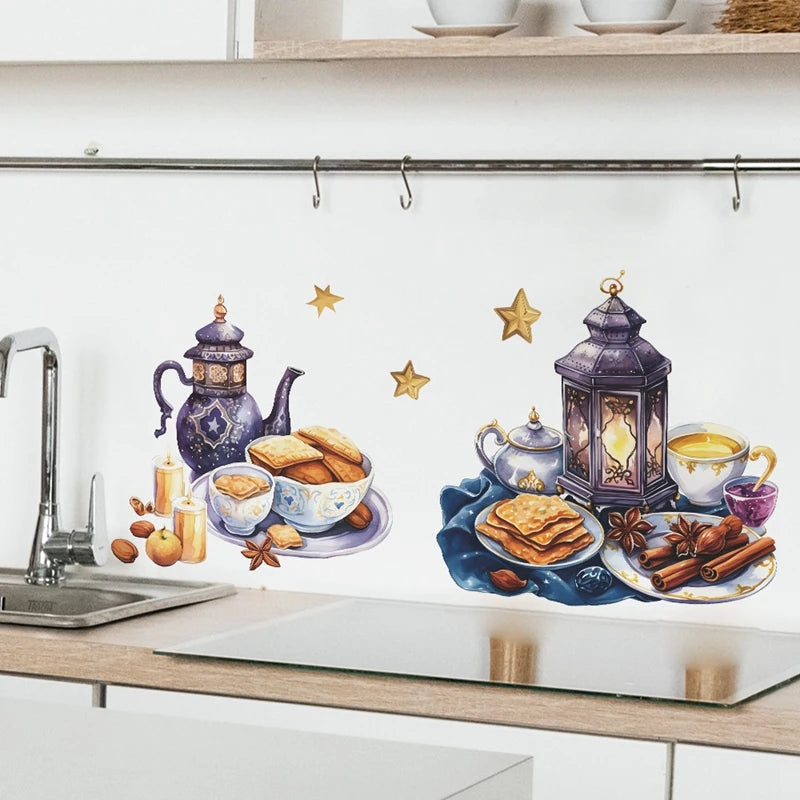 Ramadan Decorative Sticker Wall Decoration Eid Mubarak Stickers Islamic Home Decor Muslim Party Decals Islamic Gifts