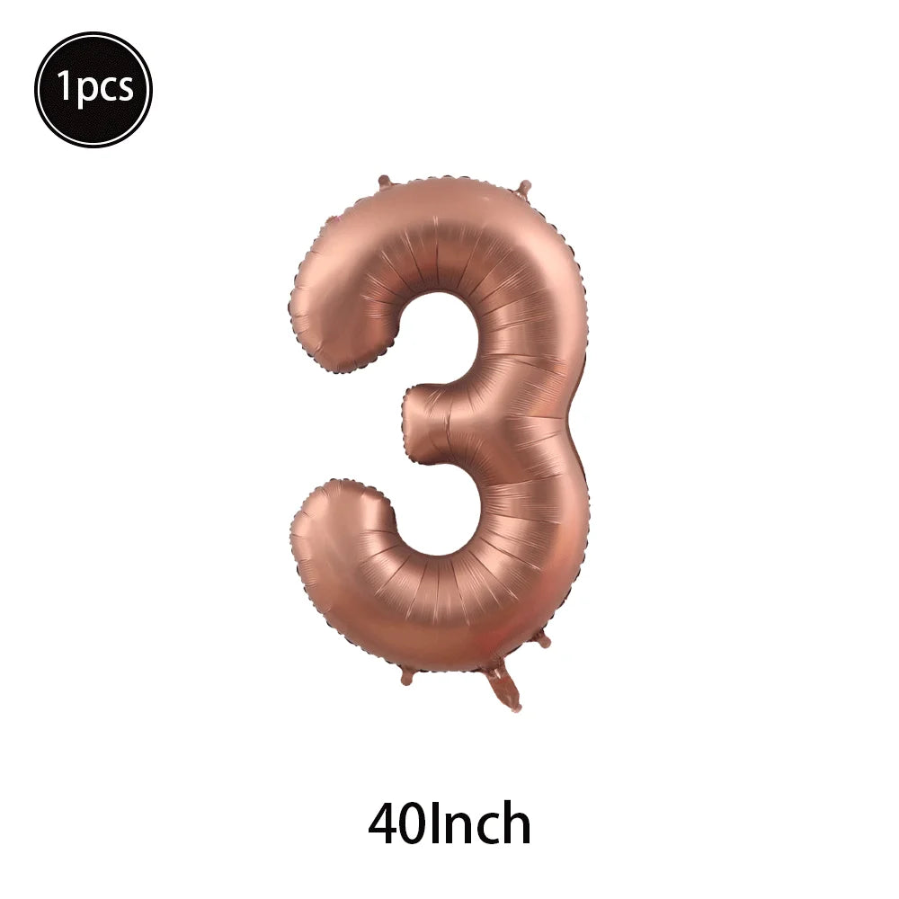 Caramel/Chocolate/Cream Number Balloon Star Heart Foil Helium Ball Kids Adult Girl Birthday Wedding Anniversary Party Decoration