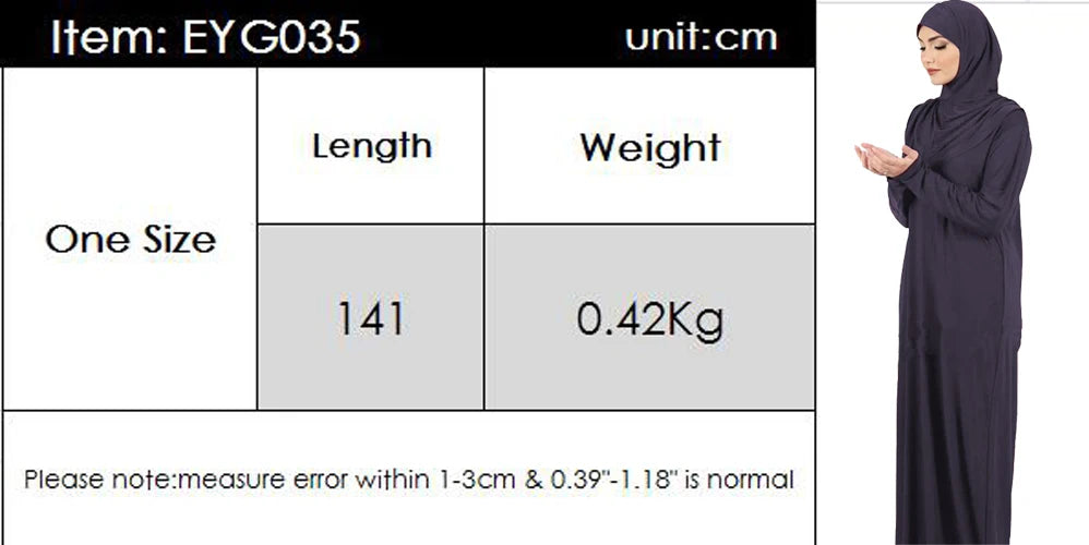 Ramadan One Piece Prayer Abaya Hooded Dress Kaftan Muslim Women Robe Hijab Dress Robe Solid Color Islam Dubai Turkey Clothes